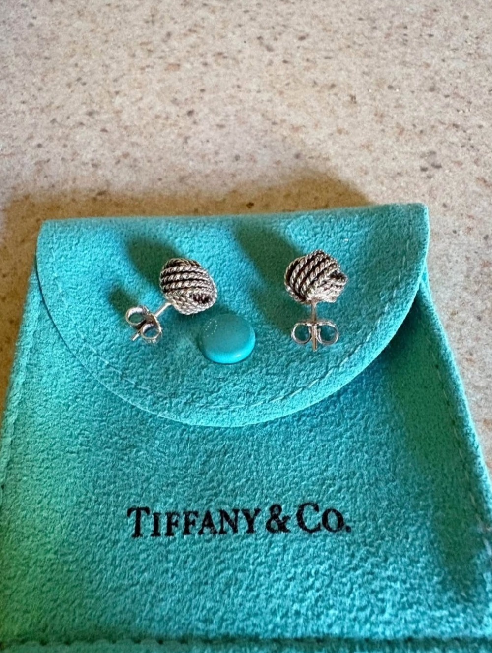 Tiffany & Co. Somerset Knot Earrings - Authentic Vintage with Original Pouch